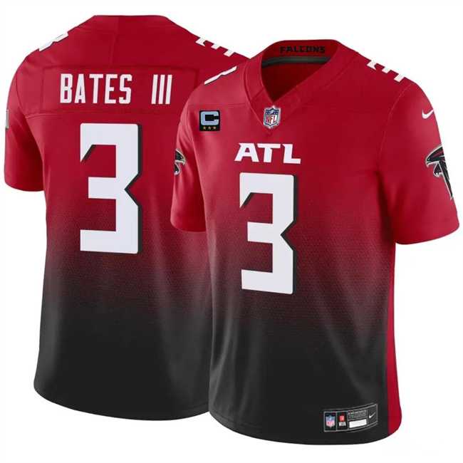 Mens Atlanta Falcons #3 Jessie Bates III Red Black 2024 F.U.S.E With 3-Star C Patch Vapor Untouchable Limited Stitched Jersey Dzhi